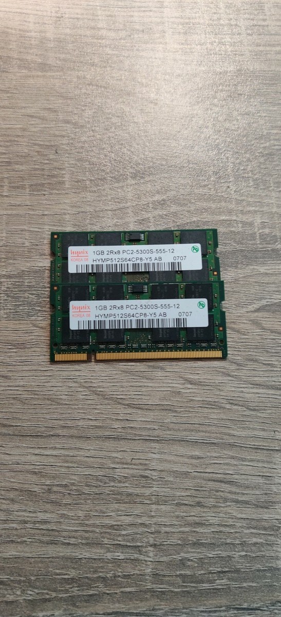 ノートＰＣ用メモリ　１ＧＢ　Ｈｙｎｉｘ　2Rx16 PC2-5300S-555-12　 (HYMP112S64CP6-Y5 AB-C) ＵＳＥＤ g6bh9ry Hynix HYMP112S64CP6-Y5 AB PC2-5300S-555-12 ID10918 RAM de