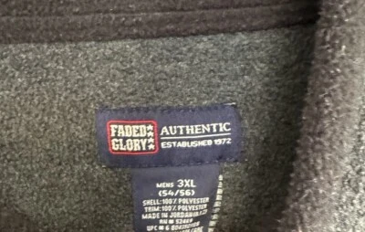 Chaqueta Pullover Polar Faded Glory 1/4 Cremallera Para Hombre 3XL 54-56 Gris Cuello Simulado Foto 1 de 4
