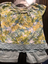 Euc 2T Nannette Girl Mint Floral Top And Capris
