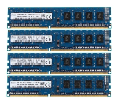 4PCS SK Hynix 4GB 1Rx8 PC3L-12800U DDR3L 1600Mhz DIMM RAM Desktop Memory RAM !DD - Image 1 of 4