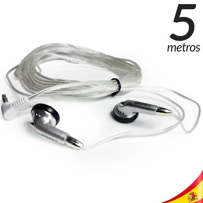 AMT ELECTRONICS AURICULARES 5 METROS CASCOS TV MOVIL PC JACK 3.5 MM HEADPHONES IPOD MP3 MP4 PDA