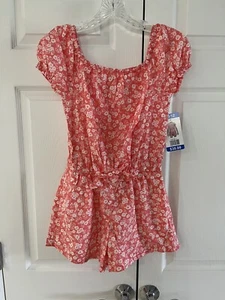 GAP Kids Pink Floral Print One Piece Romper Puff Sleeve Sizes 8 and 10/12 NWT - Picture 1 of 8