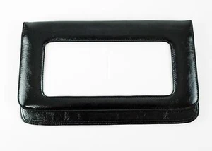 Premium Black Leather Classic Purse BAG64 for a Needlepoint Canvas by LEE - Picture 1 of 1