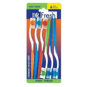 Dr. Fresh Adult Manual Toothbrush with Tongue Scraper, Firm Bristles, 6 Pack - Picture 1 of 1