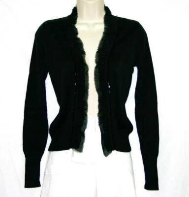 Joseph A Mujer Cárdigan Suéter Negro Mangas Largas Cuentas Pequeño PP NUEVO CON ETIQUETAS $68 Foto 1 de 2