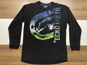 ECKO UNLTD Teen Mens Size XL Black Long Sleeve Shirt 100% Cotton Crew Tee - Picture 1 of 8