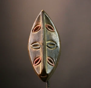 Kwele African Decorative Mask from Gabon Unique Tribal Wall Art Decor-G3629 - Picture 1 of 24