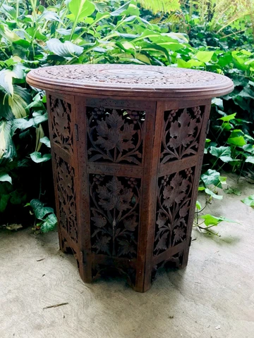 Vintage Wooden Moroccan Table Cover