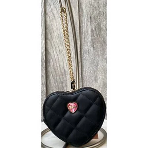 Juicy Couture Armband schwarz gesteppt Herz mit Goldkette & Logo - Bild 1 von 4