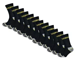 Work Socks 12 Pairs Of Men's Heavy Duty Ultimate Boot Sock Steel Toe Safety - Picture 1 of 2