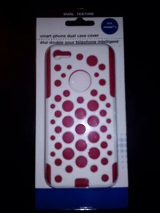 Cell Phone Smart Phone Dual Texture Case Cover ~ Fits iPhone 5 Red/White - Picture 1 of 2