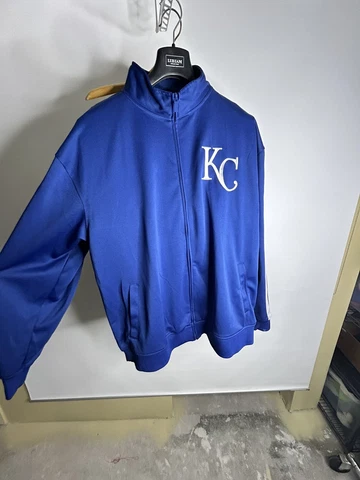 KC Kansas City Royals MLB Baseball Long Sleeve Athletic Zip Up Jacket Mens Sz XL Cover