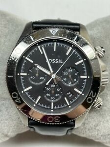 Mens Fossil Retro Traveler CH2851  Silver Tone Chronograph Date Watch New Batter