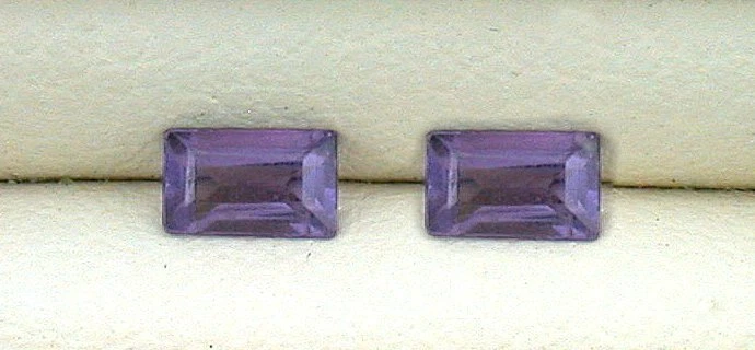 Dos piedras preciosas de amatista de Brasil baguette rectangular corte personalizado de 3 mm x 2 mm EBS4514A2 Foto 1 de 1