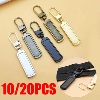 10/20PCS Replacement Molded Slider Fix Zipper Fixer Repair Pull Bags Tab Kit USA - Image 1 of 4