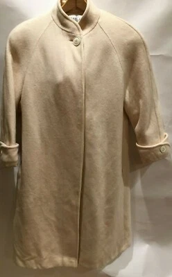 Abrigo largo mujer vintage marfil crema lana pesada talla mediana M Foto 1 de 3