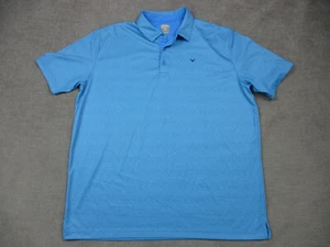 Callaway Polo Shirt Mens X Large Blue Pattern Golf OptiDri Logo Short Sleeve - Picture 1 of 9