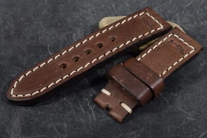 PULSERA RELOJ 24/24 115/75 MM THE 587 MARRÓN CUERO AUTÉNTICO VINTAGE PARA PANERAI ETC 640 - Imagen 1 de 8