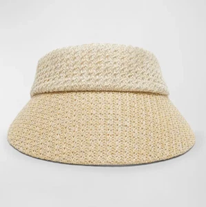 Eugenia Kim women's Ricky Woven Visor sun Hat - Cream / Gold- retail $175 - Picture 1 of 7