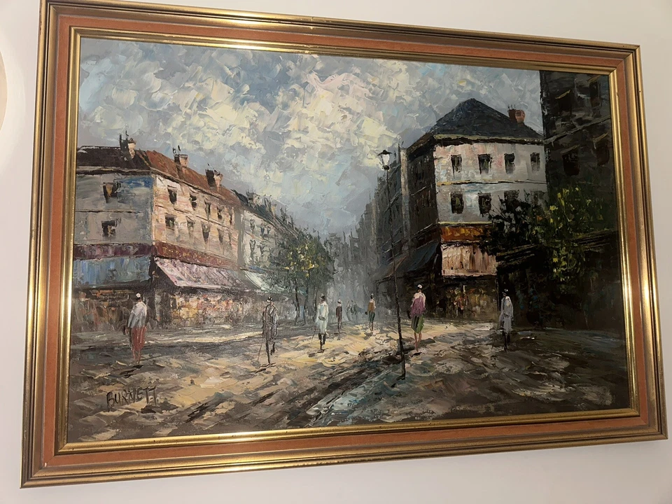 Paris Urban Scene - BURNETT Original Painting - image 1 of 1