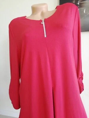 Gr. 46-48*48-50*50-52 Mia Moda Shirt Reißverschluss 3/4 Arm rot - 30% Rabatt - Bild 1 von 4