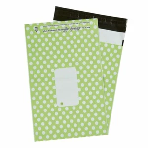 Green Polka Dots Mailing Bags 10" x 14″ – 250 x 350mm - Picture 1 of 1