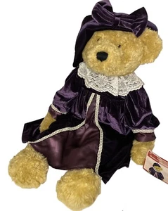 Colección de vacaciones de colección JC Penney Holiday 27" oso peluche terciopelo púrpura 2002 excelente en excelente estado - Imagen 1 de 11