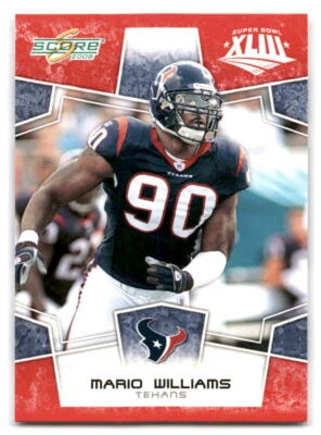Mario Williams 2008 Score FOOTBALL #124 Houston Texans Super Bowl XLIII - Image 1 of 2