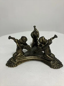 Vintage Messing Standfuß mit Cherubs - Bild 1 von 4
