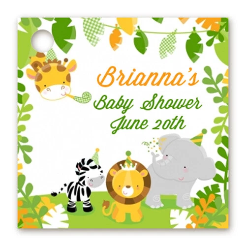 Jungle Party - Personalized Baby Shower Cardstock Favor Tags - Set of 20 - Image 1 of 1