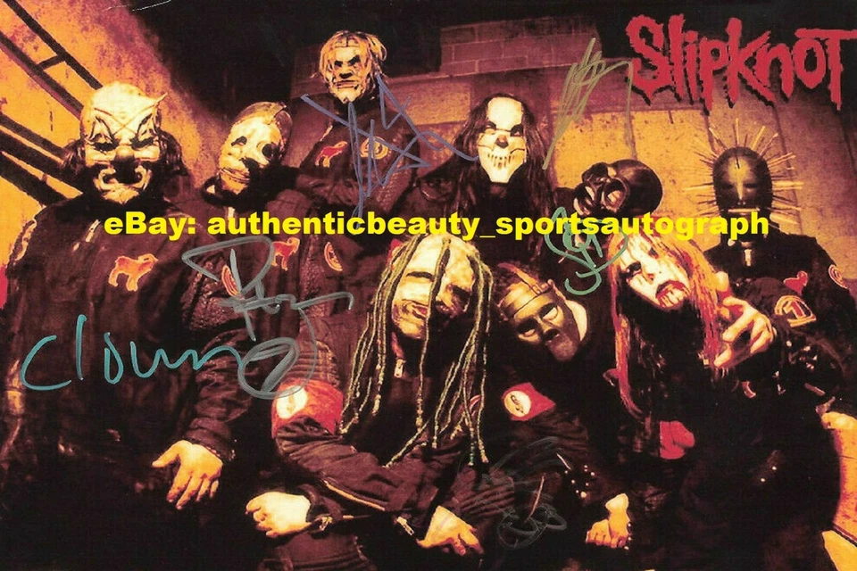 SLIPKNOT SHAWN CARAHAN COREY TAYLOR AUTO SIGNED 12x18 POSTER PHOTO REPRINT RP - Image 1 of 1