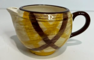 VINT VERNONWARE Creamer  ORGANDIE Pattern VERNON KILNS Yellow-Brown, No Lid - Picture 1 of 6