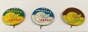 1965-66 GUYS POTATO CHIPS BASEBALL PINS, LOS ANGELES ANGELS(3)