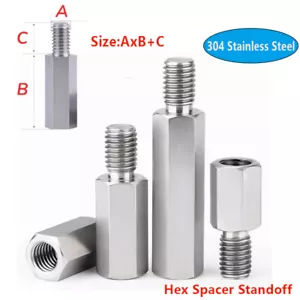 M6 M8 M10 Male Female Stainless Steel Hex Spacer Standoff Threaded Pillar PCB - Picture 1 of 4