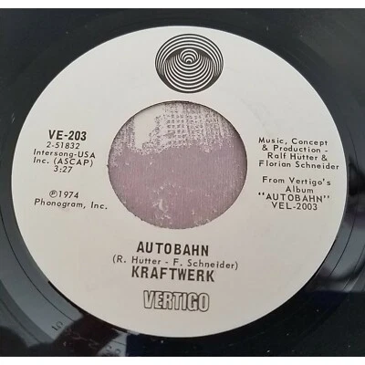 Kraftwerk Autobahn / Morganspaziergang 45 Electronic Rock Vertigo 203 VG+/NM - Image 1 of 4