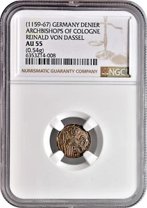 1159-67 Germany Denier Archbishops of Cologne Reinald Von Dassel  NGC AU55 - Picture 1 of 3