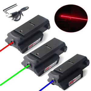 Laser Sight Red/Green/Blue Dot Rechargeable for 20mm Picatinny Rail 2H Duration