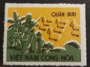 S. Vietnam Stamps - Military Stamps 1961 -Soldier Guarding Village Rouletted Sc - Picture 1 of 1