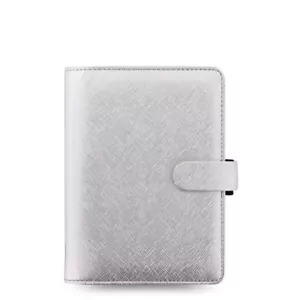 Filofax Saffiano Metallic Pocket Organizer Silver - 028755 - Picture 1 of 4