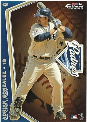 ADRIAN GONZALES FATHEAD TRADEABLES SAN DIEGO PADRES REMOVABLE STICKER 2010 #92 - Image 1 of 3