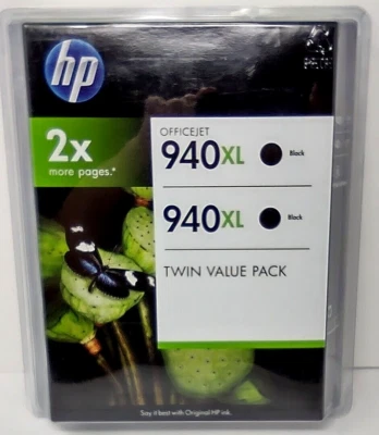 HP Officejet 940XL Doppel-Vorteilspack schwarze Tintenpatrone versiegelt Dez. 2012 - Bild 1 von 4