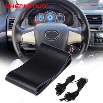 Cubierta de volante de 15" de cuero genuino para Honda Accord Civic Odyssey Pilot EE. UU. Foto 1 de 4