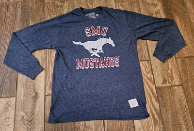 SMU Mustangs ретро совершенно синий без ярлыков длинным рукавом рубашка футбол M Jennings - Изображение 1 из 4