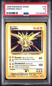 PSA 3 Zapdos 016/102 Base Set Holo - Picture 1 of 4