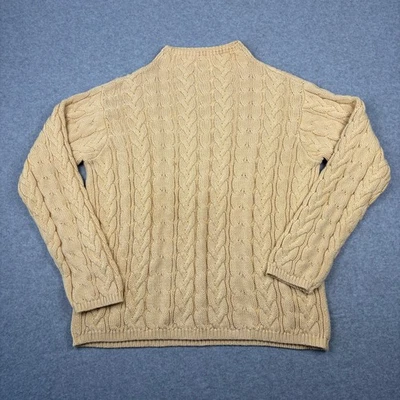 Suéter Wainscott Pequeño Amarillo Mantequilla Cuello Simulado Algodón Cable Tejido Pescador Foto 1 de 4