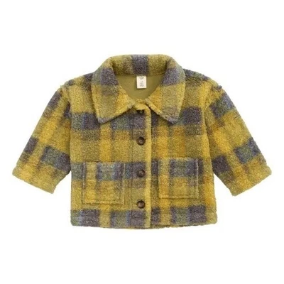 Chaqueta polar Tucker Tate Kids Sherpa a cuadros 18M amarillo azul Foto 1 de 4