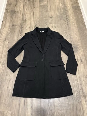 Abrigo negro de lana cepillada de algodón James Perse. Mujer Talla 4 US XL. DEFECTUOSO.  Foto 1 de 4
