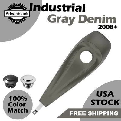 Consola de tablero de tanque de bajo perfil de mezclilla gris industrial para Harley Road Glide 2008+ Foto 1 de 4