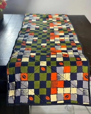 Handmade Ankara Quilted Table Runner: Sitan Green African Fabric - Image 1 of 4