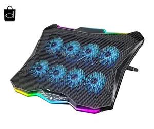 Gaming Laptop Cooling Pad mit 8 Lüftern, RGB-Beleuchtung, verstellbarem Ständer, USB, 15,6-17. - Bild 1 von 7